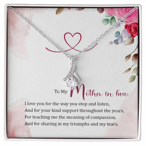 To My Mother in Love Alluring Beauty Sweet Devotion Flower Bouquet Bundle Necklace Gift for Mom Mother Day Birthday gift Xmas Gift