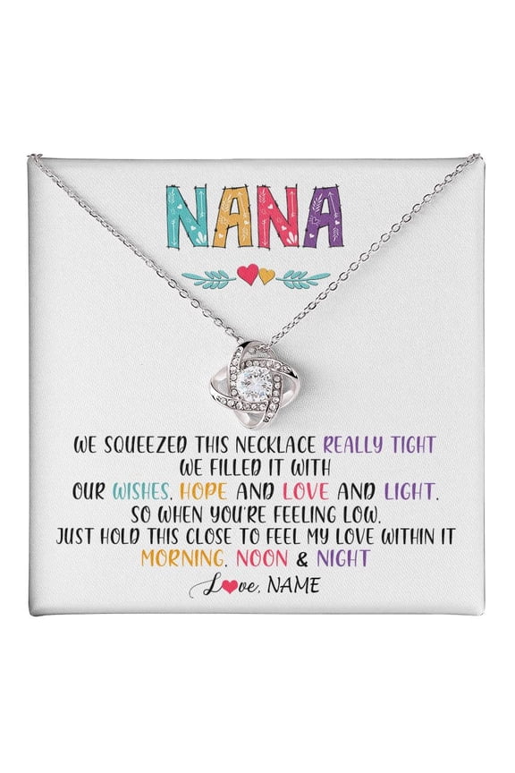 To My Nana Necklace From Grandkids Granddaughter We Squeezed This Necklace Nana Birthday Mothers Day Christmas Customized Gift Box Message Card