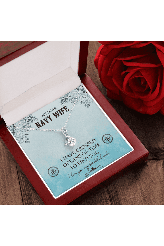 To My Navy Wife Gift Necklace, Necklace Gift For Navy Wie, Birthday gift Necklace For Navy Wife, Anniversary Gift Necklace For Navy Wife