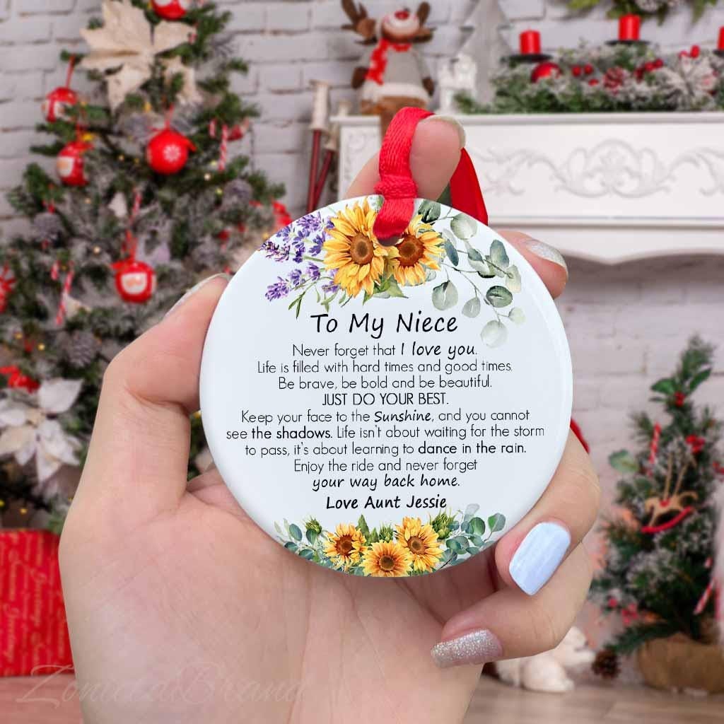 To My Niece 2D Flat Ornament 2025 Personalized Aunt/Uncle Gift Custom ...