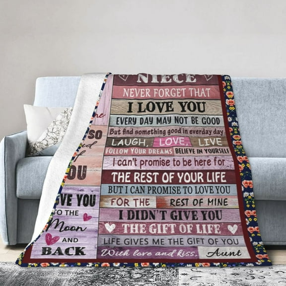 To My Niece Blanket Gifts For Kids Adults - Lightweight Throw Blanket For Bedroom Living Room Decor Soft Fuzzy Fleece Cozy Plush Bed Couch 60"X50"