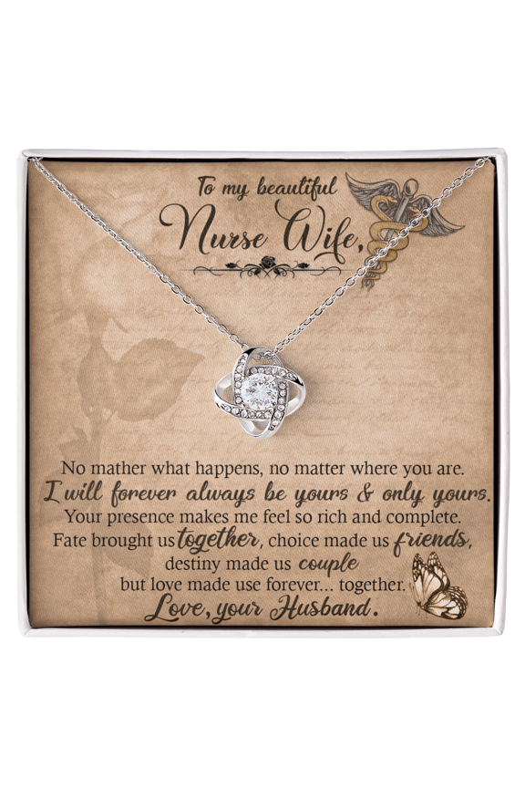 To My Nurse Wife In This Difficult Time Healthcare Medical Worker Nurse Appreciation Infinity Knot Necklace Message Card