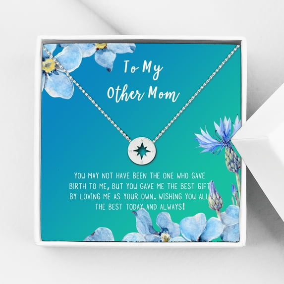 To My Other Mother Mother's Day Gift for Her - Gift for Mom - Motivational Jewelry Gift Set for Mom - Gift for Stepmom - Card and Necklace - 18" Chain - Ships Next Day!
