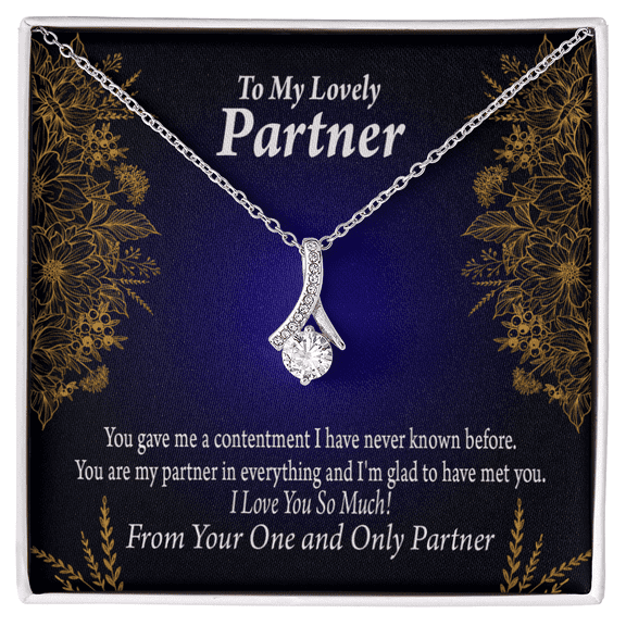 To My Partner In Everything Alluring Ribbon Necklace Message Card
