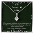 thumbnail image 1 of To My Partner Never Forget Our Love Alluring Ribbon Necklace Message Card, 1 of 20