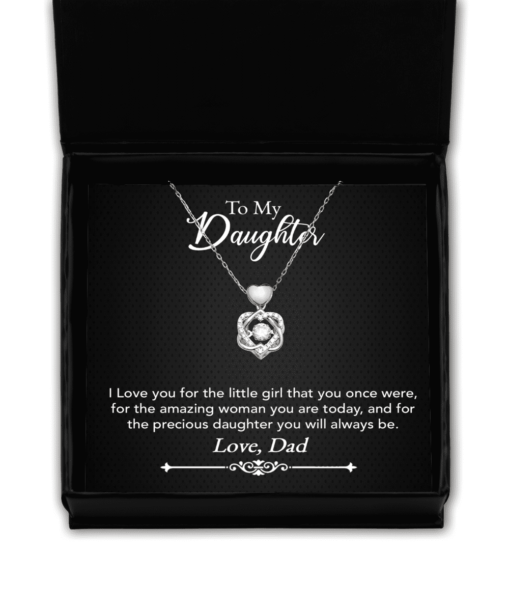 To My Precious Daughter Gift From Dad, Daughter Heart Knot Silver ...
