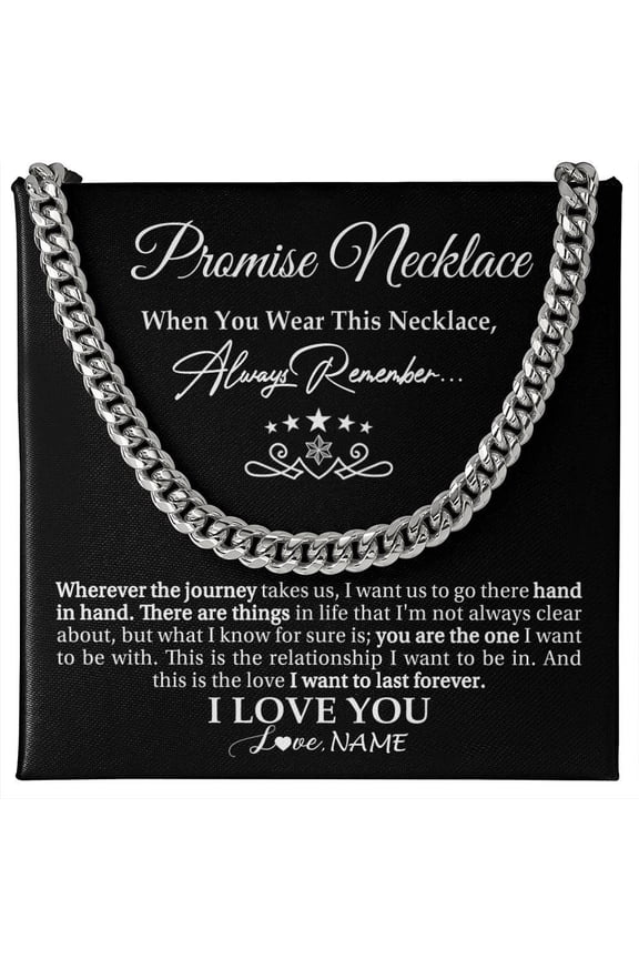 To My Promise Necklace For Boyfriend I Love You, White Cuban Link Necklace