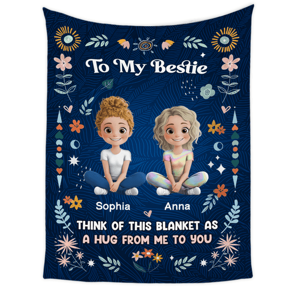 To My Sister Bestie Think Of This Fleece Blanket, 30x40in Fleece Blanket