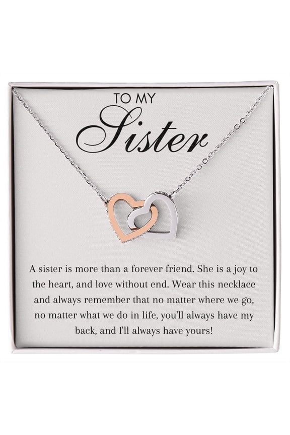 To My Sister, Interlocking Hearts Necklace, Love Without End Mom, necklace For Wife, Mother's Day, Multi Interlocking Heart Necklace