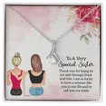 thumbnail image 1 of To My Sister Special Sister Alluring Ribbon Necklace Message Card, 1 of 20