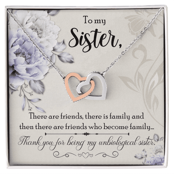 To My Sister Thank You Unbiological Sister Inseparable Necklace