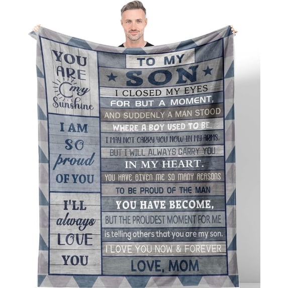 To My Son Blanket From Mom Inspirational Love Quotes Throw for Son - Walmart.com