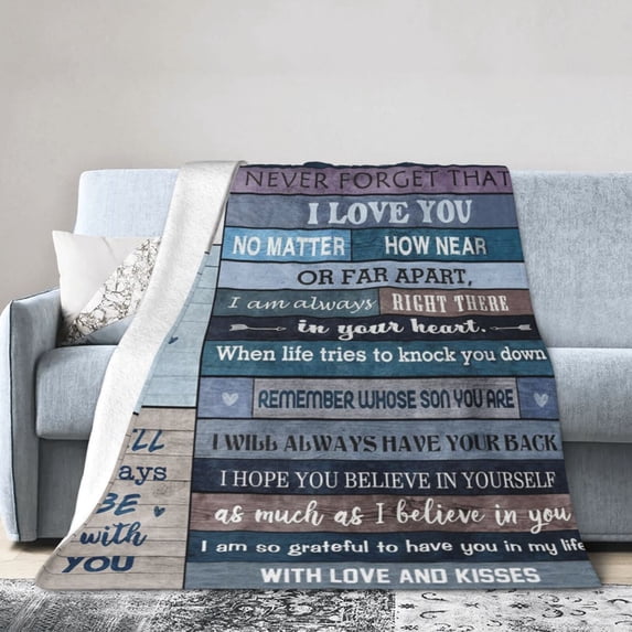 To My Son Blanket Gifts For Kids Adults - Lightweight Throw Blanket For Bedroom Living Room Decor Soft Fuzzy Fleece Cozy Plush Bed Couch 80"X60"