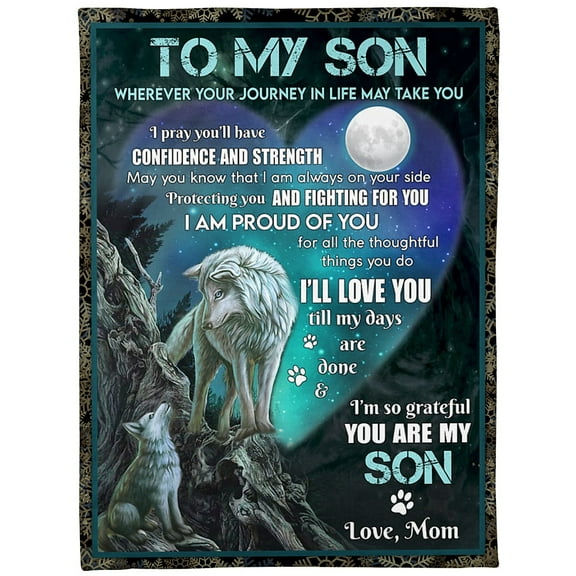To My Son Blanket - I'm so grateful You Are my Son Son From Mom Birthday Home Decor Bedding Couch Sofa Soft, 30x40in Fleece Blanket