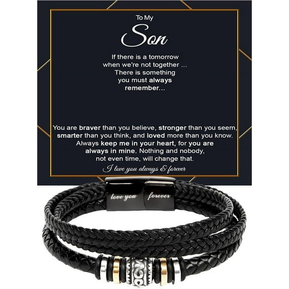 To My Son Bracelet - Birthday Gift For Son With Message Card and Box