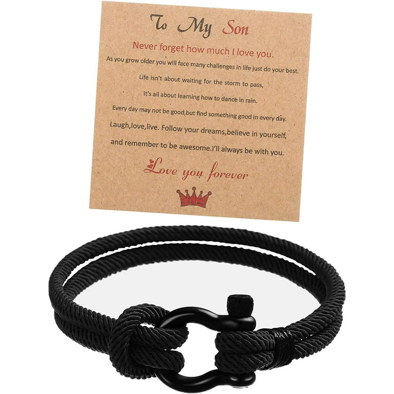 To My Son Bracelet Gift from Mom with Inspirational Love Quotes