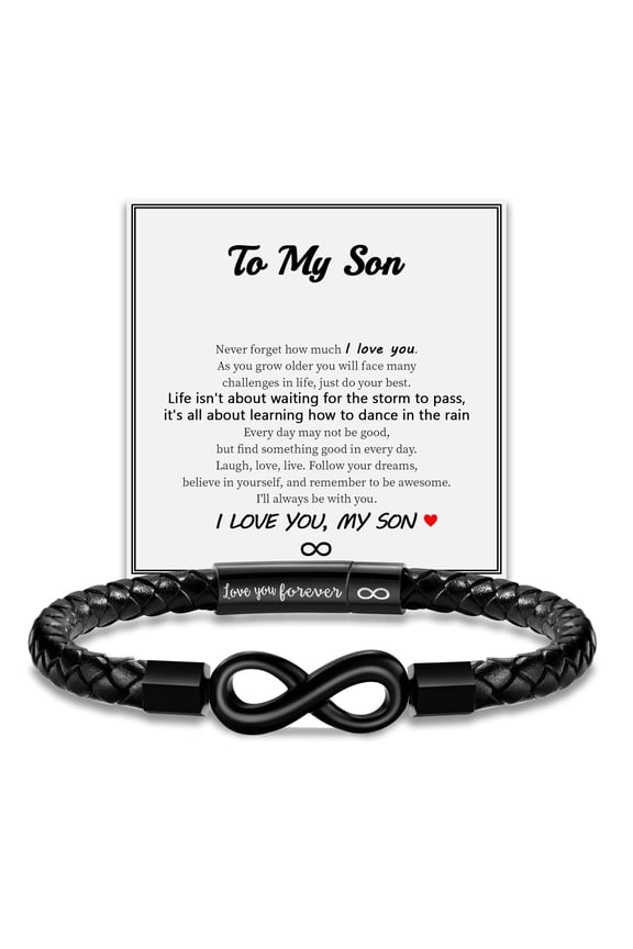 To My Son Bracelet, Gifts for Teens Boys Men Inspirational Bracelet for Birthday Confirmation Graduation Back to School Christmas Gifts