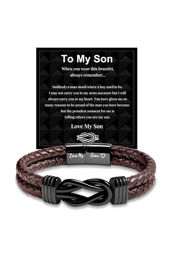 To My Son Bracelet, Gifts for Teens Boys Men Inspirational Bracelet for Birthday Confirmation Graduation Back to School Christmas Gifts