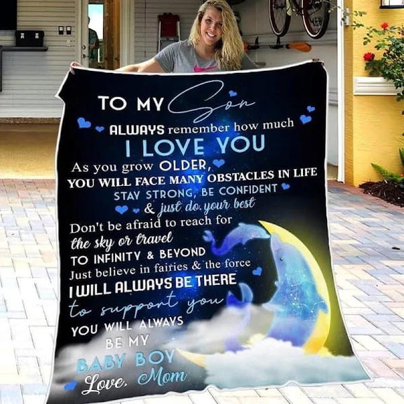 To My Son Don't Be Afraid To Reach For The Sky Or Travel To Infinity And Beyond Fleece Blanket Son From Mom, 30x40in Fleece Blanket