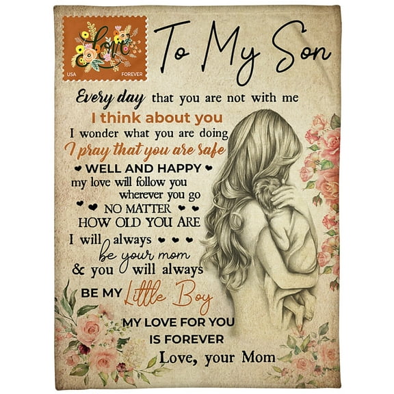 To My Son Fleece Blanket - My Love For You Is Forever Son From Mom Birthday Gift Home Decor Bedding Couch, 30x40in Fleece Blanket