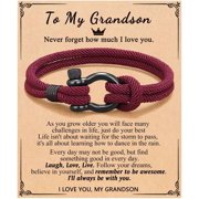 To My Son Grandson Nephew Bracelet Gifts Men's Inspirational Bracelet for Birthday Confirmation Graduation Back To School Christmas Gifts.