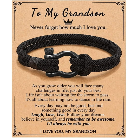 To My Son/Grandson/Nephew Bracelets, Birthday Christmas Gifts for Teen Boys