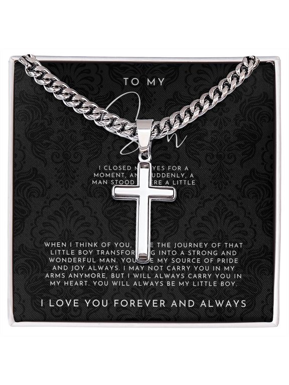 To My Son (I Closed My Eyes) Cross, Multi Cross Necklace