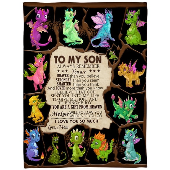 To My Son I Love You So Much Fleece Blanket Son Birthday Family Home Decor Bedding Couch Sofa Soft, 50x60in Fleece Blanket