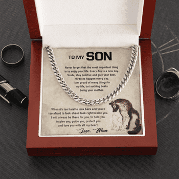 To My Son - I Will Always Be There For You - Cuban Link Chain Necklace - TGV