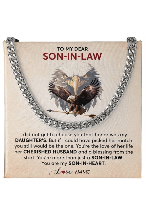 To My Son In Law Necklace Chosen Family, Gold Cuban Link Necklace