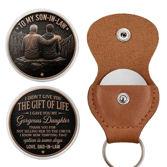To My Son In Law,Personalized Christmas Pocket Hug Coin Keychain Gifts