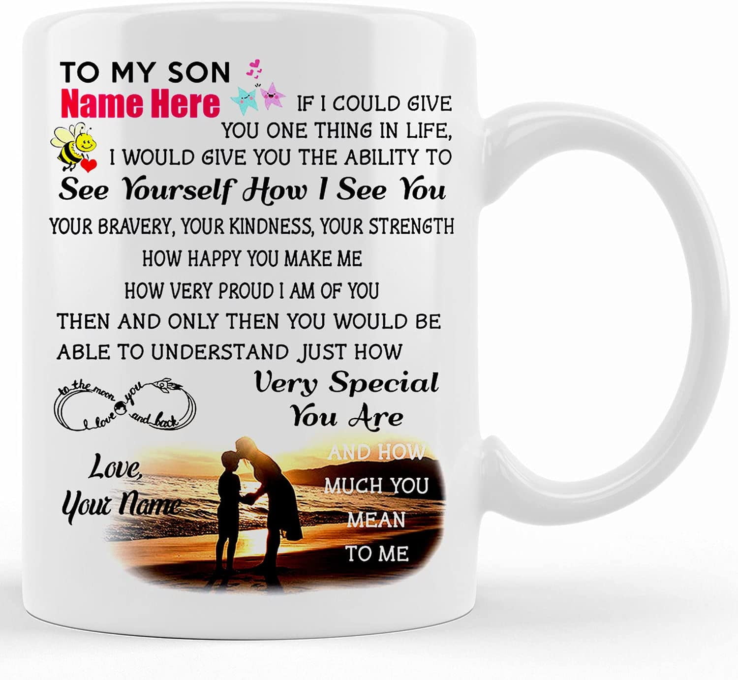 To My Son Mugs, Wolf Mugs From Mom, Gifts For Son, Birthday Gifts, Wolf  Coffee Mugs, Merry Christmas Gifts
