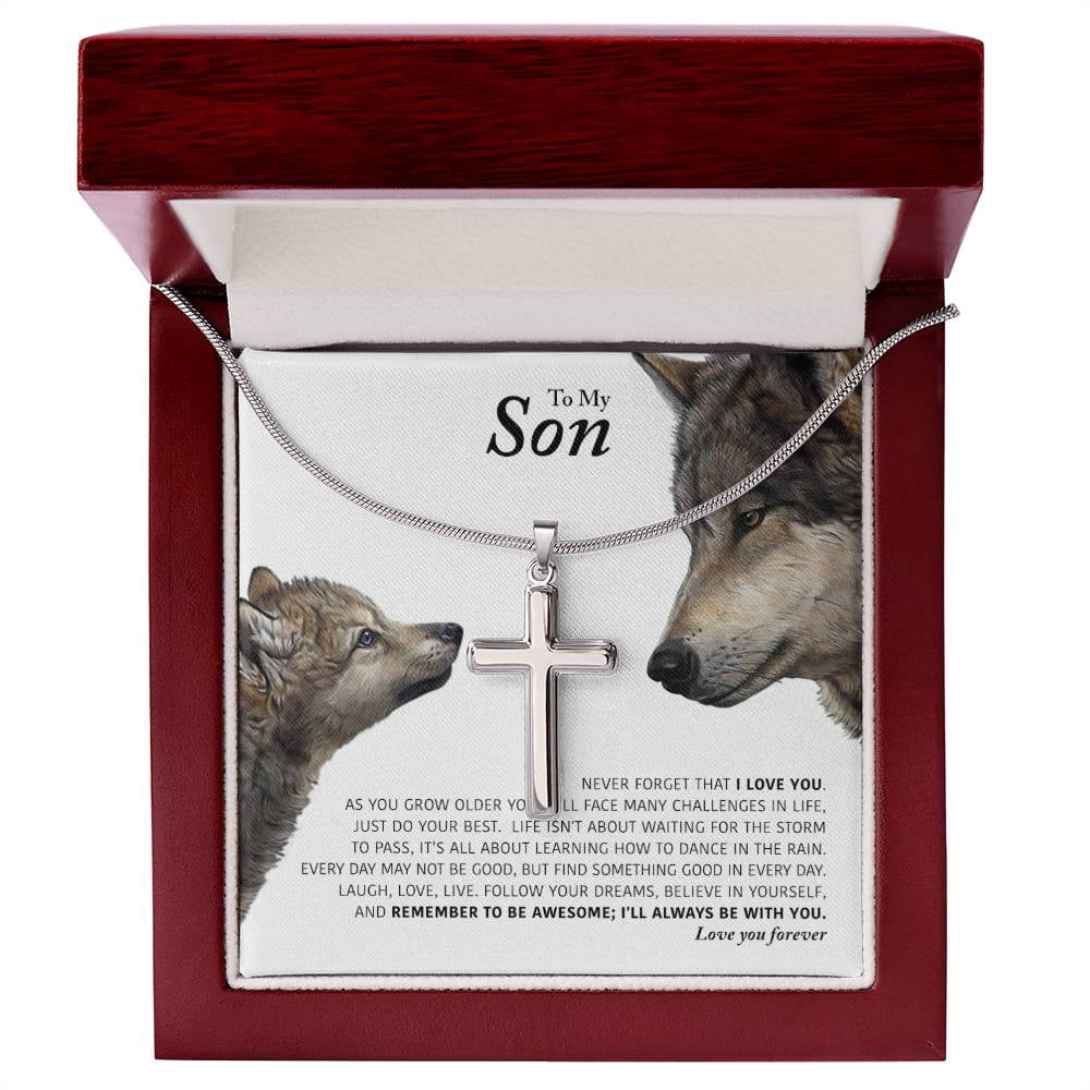 To My Son- Cross Necklace Gift