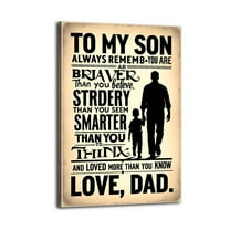 To My Son Motivational Wall Art Poster Great Wall Art for Home Decor, Made in USA,fathers Day Posters for Room, Office Or Living Room