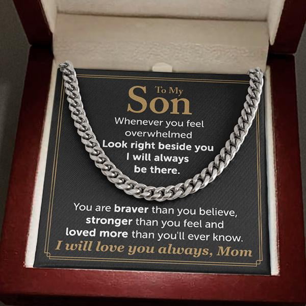 To My Son Necklace From Mom - I will love you always, Mom Cuban Link ...