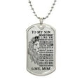 thumbnail image 1 of To My Son - Never Forget - Dog Tag Chain - Graphic Military Dog Tag Necklace (Optional Personalized Engraving), 1 of 5