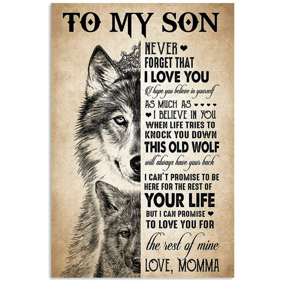 To My Son Never Forget That Ilove You Poster Home Decor Wall Art Print 76 24 x 36 Inch Poster
