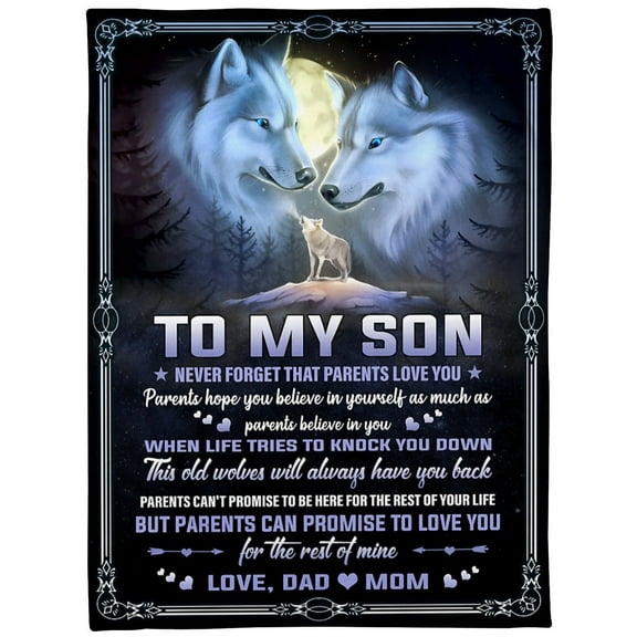 To My Son Never Forget That Parents Love You Fleece Blanket Son Birthday Family Home Decor, 30x40in Fleece Blanket