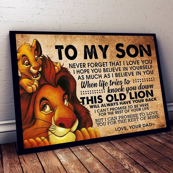To My Son Poster From Dad To Son Vintage Poster The Lion King Poster Simba Mufasa Vintage Poster Simba Lion King Poster Son Gift 11 x 17 Inch Poster