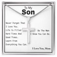 thumbnail image 1 of To My Son - Stainless Steel Cross - Artisan Cross Necklace - Gift Box & Message Card, 1 of 5