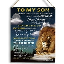 To My Son Wooden Hanging Sign from Mom Dad Son Gifts Family Wall Decor for Boy Bedroom Bathroom Birthday Christmas Thanksgiving Gifts for Son Wall Art Gifts for Boys Room 8x10 Inch