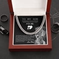 thumbnail image 1 of To My Son from Dad Necklace, Adult Silver Men Chain Necklace, Son Christmas Present, Message for Son, 1 of 3