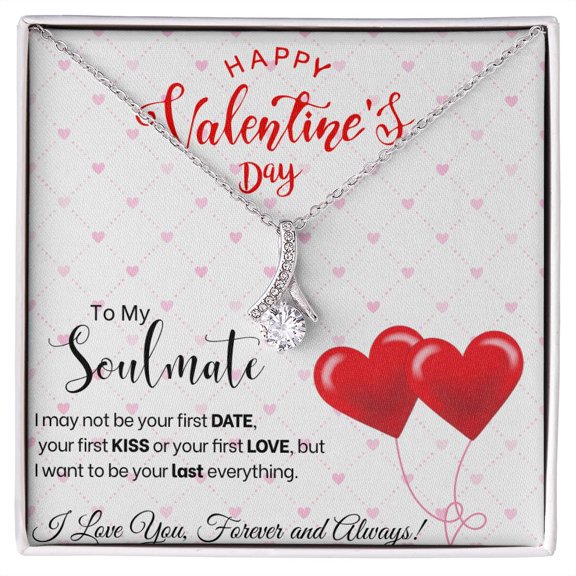 To My Soulmate, Alluring Beauty Necklace, Red Balloons Mom, necklace For Wife, Mother's Day, White Alluring Necklace