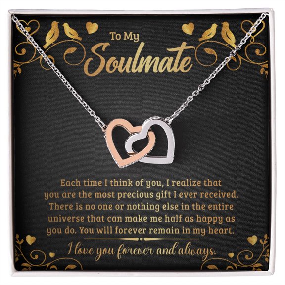 To My Soulmate Each Time I Think of You Inseparable Necklace