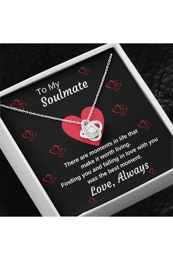 To My Soulmate Eternal Love Personalized Pendant Necklace Gift