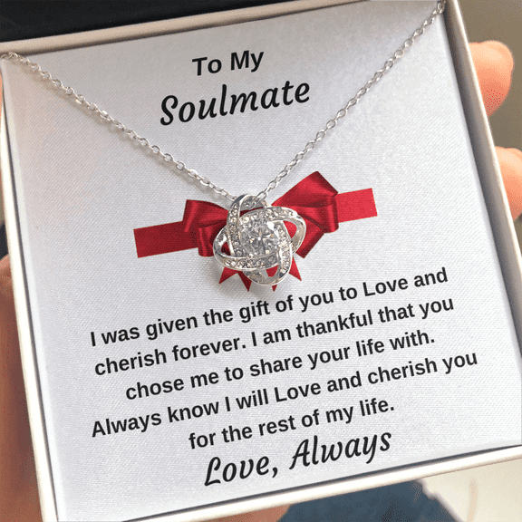 To My Soulmate Eternal Love Personalized Pendant Necklace Gift