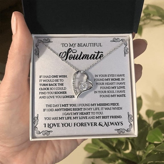 To My Soulmate, Forever Love Necklace, Valentine Gifts For Her, Gift For Girlfriend Wife