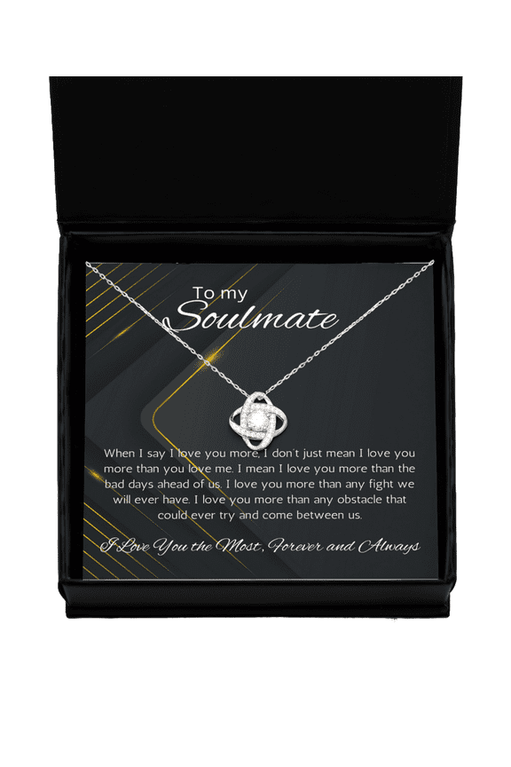 To My Soulmate Gift Necklace, Love Knot Necklace For Wife, Jewelry For Future Wife, Necklace For Lover, Girlfriend, Birthday, Anniversary Gift