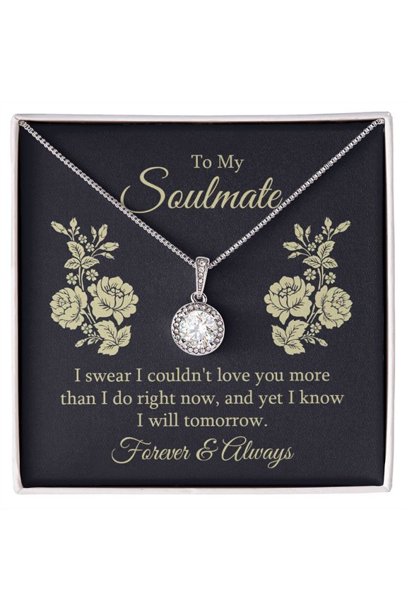 To My Soulmate I Swear I Couldn't Love You Eternal Hope Necklace Message Card