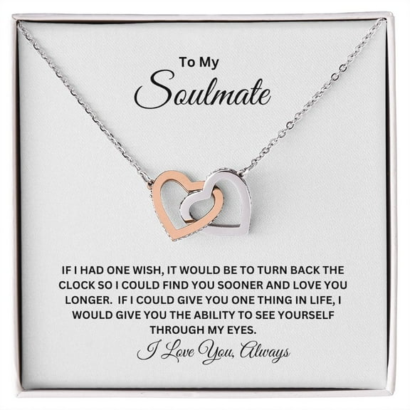 To My Soulmate, Interlocking Hearts Necklace